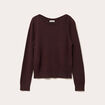 Pull col bateau marron foncé femme