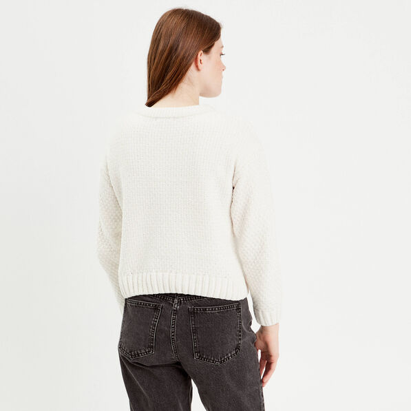 Pull manches longues ecru femme