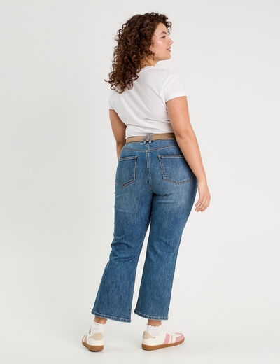 Jeans flare ceinturé denim double stone femme