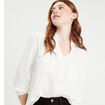 Chemise manches longues ecru femme