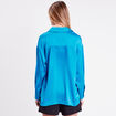 Chemise manches longues satin bleu femme