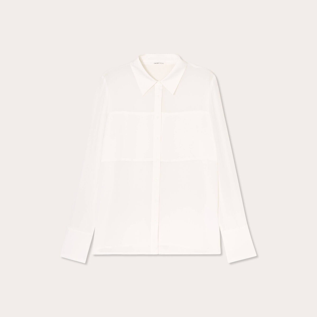 Chemise détails satin ecru femme
