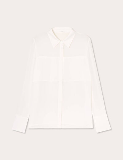 Chemise détails satin ecru femme