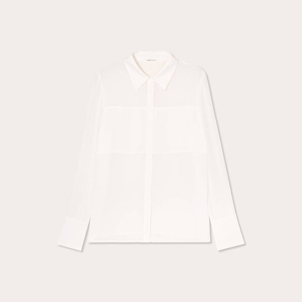 chemise details satin ecru femme Chemise détails satin ecru femme