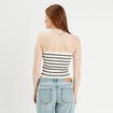 Bandeau tricot cropped ecru femme