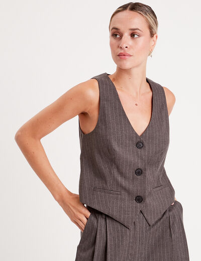 Veston sans manches gris femme