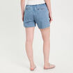 Short flare brodé en jean denim double stone femme