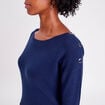 Pull avec boutons bleu marine femme