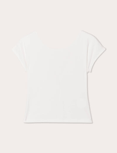T-shirt manches courtes ecru femme