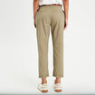 Pantalon chino 7/8&egrave;me vert femme