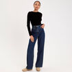 Body cintr&eacute; manches longues bateau noir femme