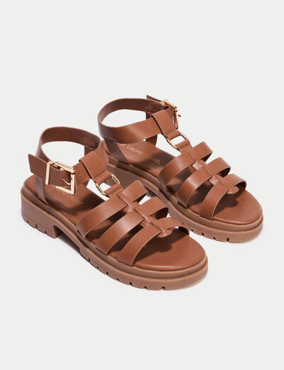 Sandales camel femme