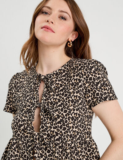 Blouse avec noeuds blanc femme