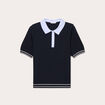 Polo manches courtes bleu marine femme