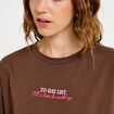 T-shirt oversize manches courtes marron fonc&eacute; femme