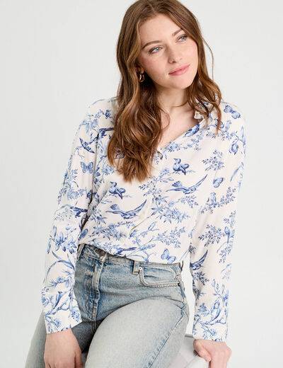 Chemise manches longues blanc femme