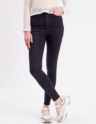Jeans skinny taille élastiquée denim noir femme