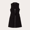 Robe évasée sans manches noir femme