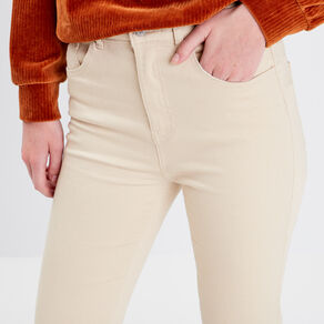 Jeans flare taille haute sable femme