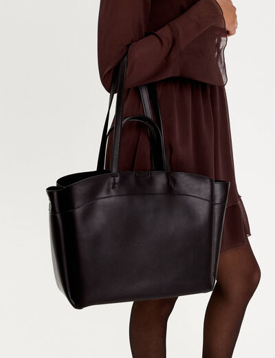 Sac cabas doubles anses noir femme