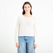 Pull ajour&eacute; ecru femme