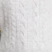 Pull sans manches torsades gris clair femme