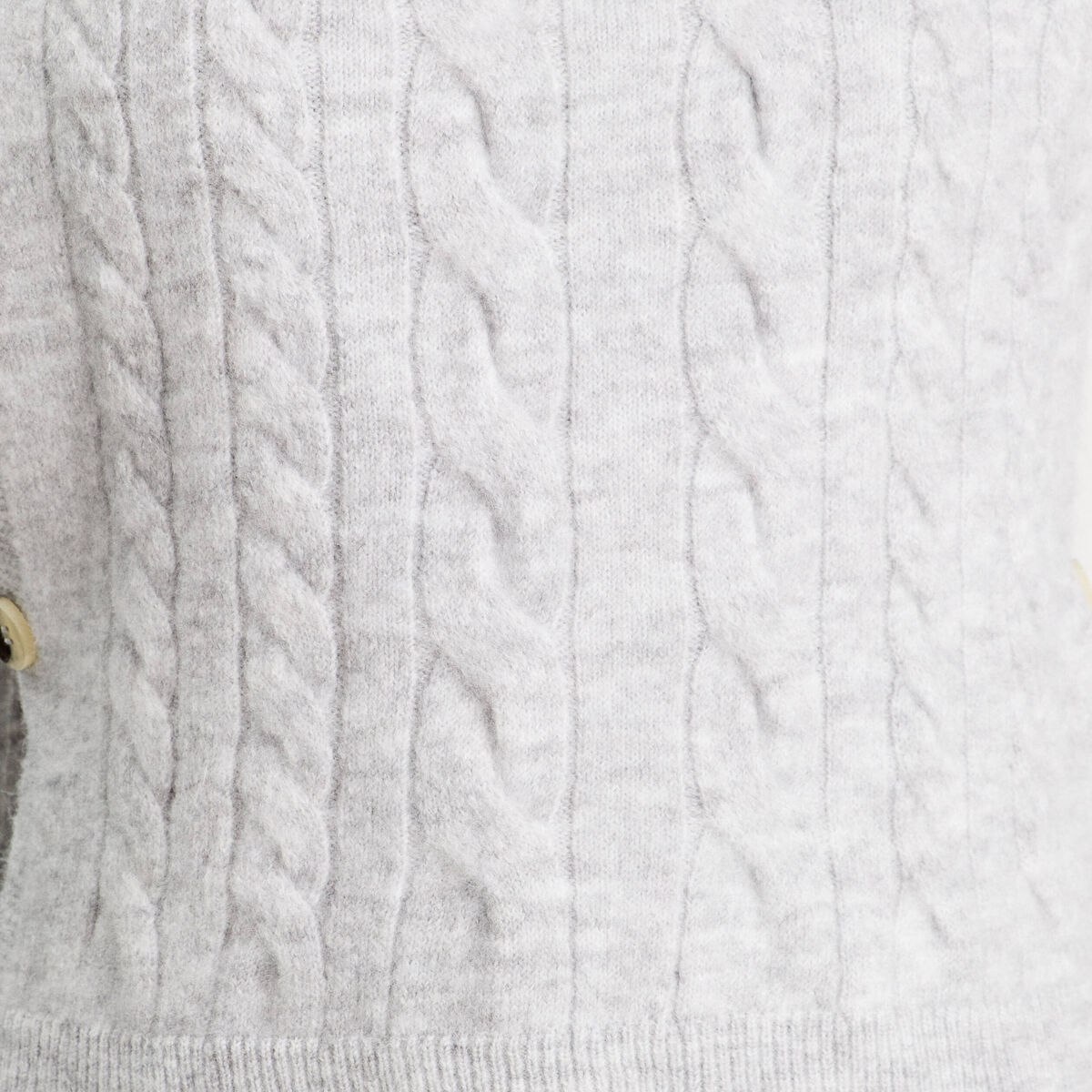 Pull sans manches torsades gris clair femme