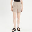 Short ajusté beige femme