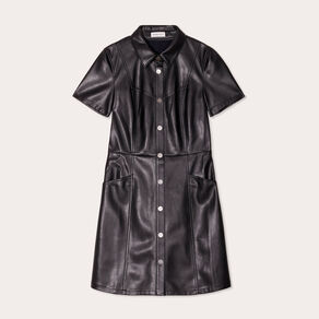 robe chemise simili cuir noir femme Robe chemise simili cuir noir femme