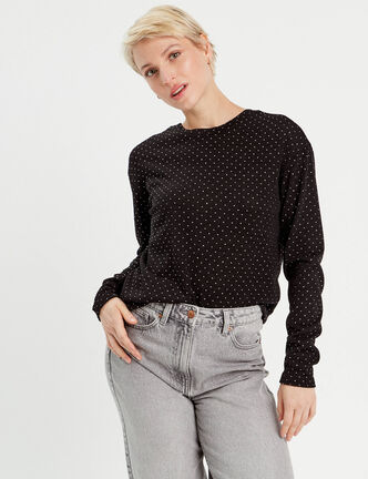 Pull avec clous et noeud noir femme