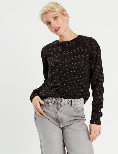 Pull avec clous et noeud noir femme