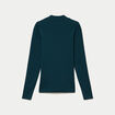 T-shirt ajust&eacute; manches longues vert fonc&eacute; femme
