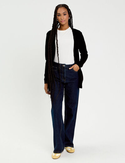 Gilet manches longues noir femme