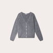Gilet boutonné avec col en V gris foncé femme