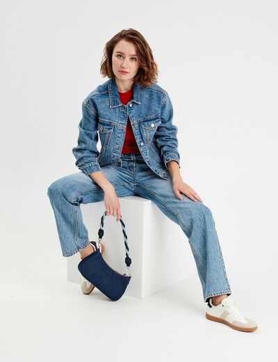 Veste en jean denim double stone femme