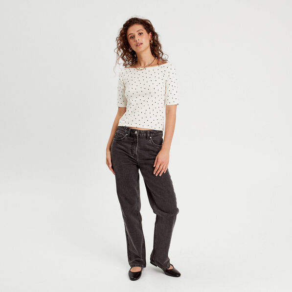 t shirt col bateau blanc femme T-shirt col bateau blanc femme