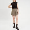 Jupe-short évasée vert kaki femme