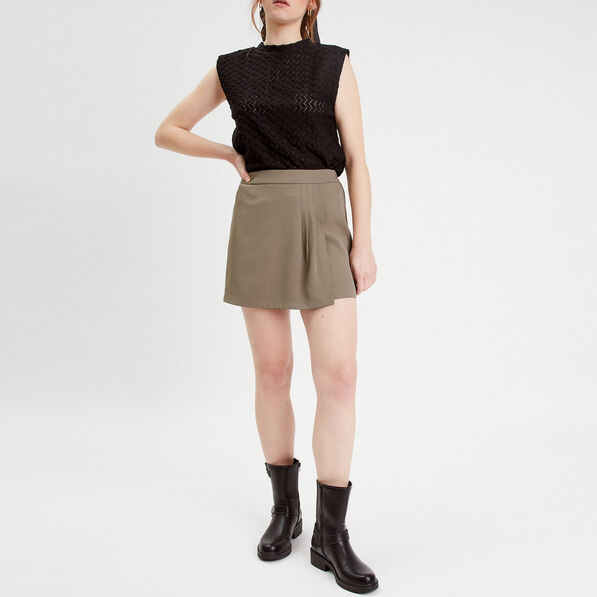 jupe short evasee vert kaki femme Jupe-short évasée vert kaki femme