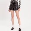 Short paperbag similicuir noir femme