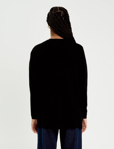 Gilet manches longues noir femme