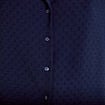 Chemise droite cropped col classique bleu marine femme