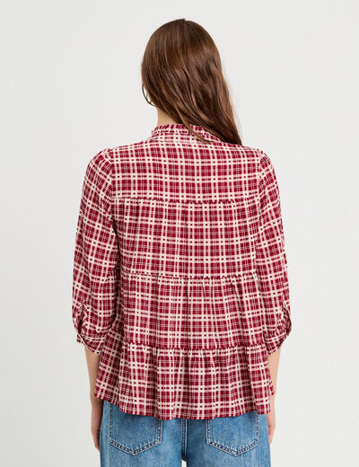 Blouse manches 3/4 bordeaux femme