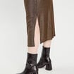 Robe longue ajustée couleur or femme