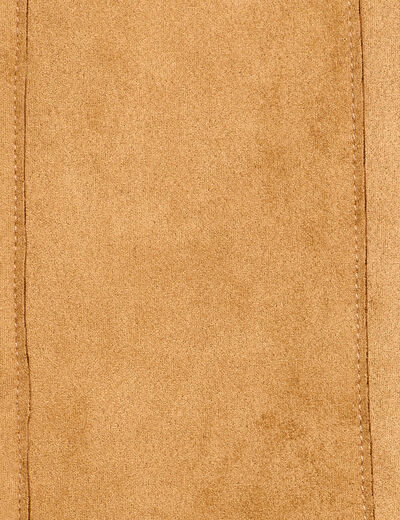 Surchemise suédine camel femme