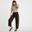Jean bootcut taille standard marron fonc&eacute; femme