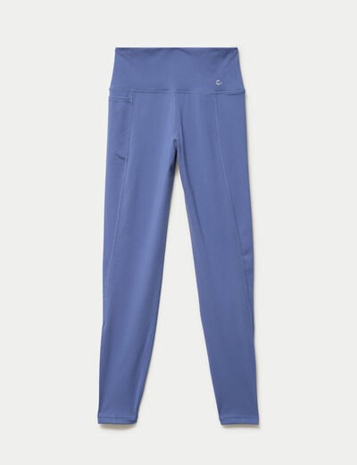 Leggings taille haute bleu fonc&eacute; femme
