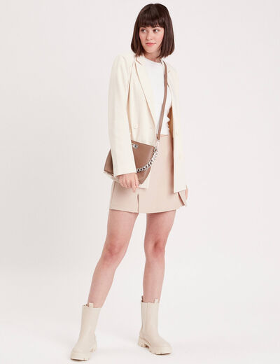 Jupe-short droite fentes sable femme