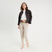 Pantalon chino slim 7/8ème blanc femme