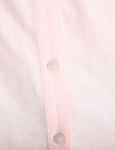 Blouse col V manches 3/4 rose clair femme