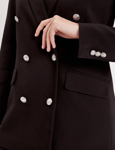 Veste blazer ajustée noir femme